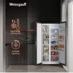 Холодильник Weissgauff WSBS 500 Inverter NoFrost Rock Glass (2-камерный, Side by Side, серый)