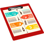 Папка-планшет Бюрократ -PD6002 (A4, пластик, толщина пластика 1мм, ассорти)