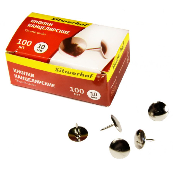 Кнопки Silwerhof 500001 (никелированные, 100шт)