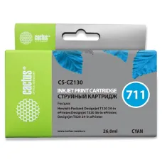 Чернильный картридж Cactus HP 711 CS-CZ130 (голубой; 26стр; 26мл; DJ T120, T520, 530) [CS-CZ130]
