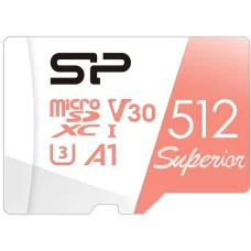 Карта памяти microSDXC 512Гб Silicon Power (Class 10, 100Мб/с, UHS-I U3, адаптер на SD)