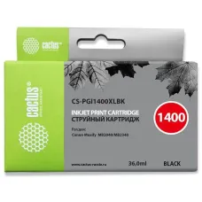 Чернильный картридж Cactus CS-PGI1400XLBK (черный пигментный; 36стр; 36мл; MB2050, MB2350, MB2040, MB2340)