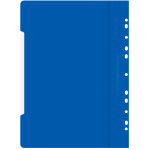Папка-скоросшиватель Бюрократ PS-P20BLU (A4, прозрачный верхний лист, пластик, боковая перфорация, синий)