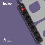 Сетевой фильтр Buro 600SH-16-5-B (5м, 6xEURO, 3,5кВт, 16А)