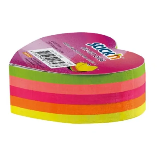 Блок самоклеящийся Hopax 21356 (бумага, сердце, 64x67мм, 250листов, 70г/м2, 5цветов)