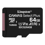 Карта памяти microSDXC 64Гб Kingston (Class 10, 100Мб/с, UHS-I, адаптер на SD)
