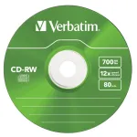 Диск CD-RW Verbatim (0.68359375Гб, 12x, slim case, 5)