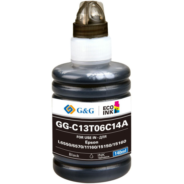 Чернила G&G GG-C13T06C14A (черный пигментный; 140мл; Epson L6550, 6570, 11160, 15150, 15160)