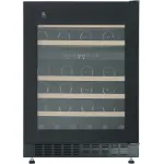 Винный шкаф с открытой панелью Hyundai HBWC 0862 DUT (G, 1-камерный, объем 129:129л, 59.5x82x57см, черный)