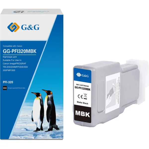 G&G GG-PFI320MBK (черный матовый; 300стр; imagePrograf TM-200, 200MFP, 205, 300, 300MFP, 305)