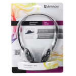 Наушники DEFENDER HN-101 (проводные накладные оголовье закрытые, 1.8м, 3.5 мм)