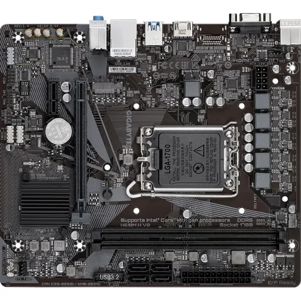 Материнская плата Gigabyte H610M H V2 (LGA1700, 2xDDR5, microATX)