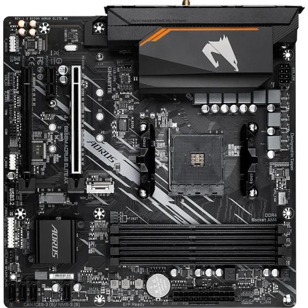 Материнская плата Gigabyte B550M AORUS ELITE AX (AM4, 4x, microATX, RAID SATA: 0,1,10)