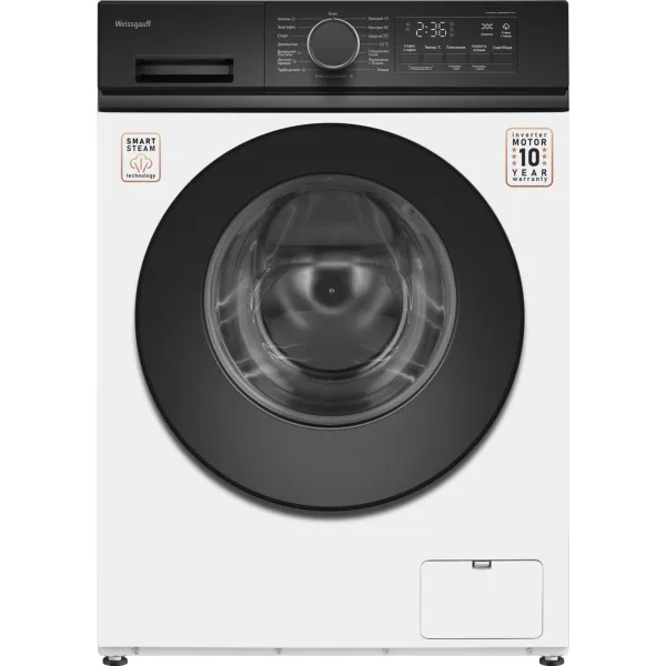 Стиральная машина Weissgauff WM 41106 Inverter Steam(фронтальная узкая, класс стирки/отжима/э.потребления: A+++ , макс: 7кг, белый)