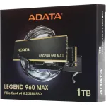 Жесткий диск SSD 1Тб ADATA Legend 960 Max (M.2, 7400/6000 Мб/с, 610000 IOPS, PCIE 4.0 X4)