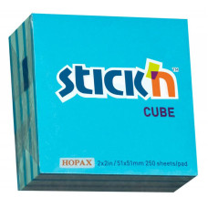 Блок самоклеящийся Hopax 21337 (бумага, голубой, 51x51мм, 250листов, 70г/м2, 2цветов) [21337]