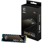 Жесткий диск SSD 500Гб MSI SPATIUM (2280, 3600/2300 Мб/с, 550000 IOPS, PCIe 4.0 x4 (NVMe))