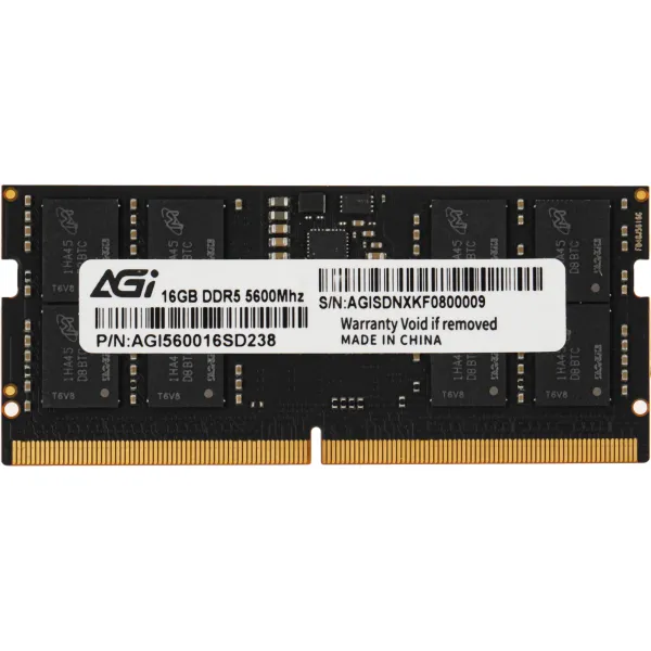 Память SO-DIMM DDR5 16Гб 5600МГц AGI (44800Мб/с, CL40, 262-pin)