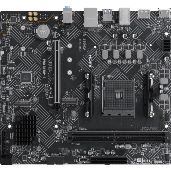 Материнская плата MSI PRO B550M-B (AM4, 2xDDR4 DIMM, microATX, RAID SATA: 0,1,10)