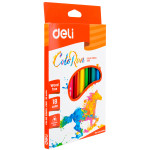 Карандаши Deli ColoRun EC00110 (пластик, трехгранный, 18 цветов, упаковка 18шт, коробка европодвес)