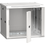 Шкаф коммутационный настенный IEK LWR3-06U64-GF (6U, 600x370x450мм, IP20, 90кг)