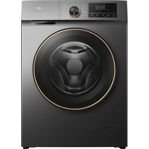 Стиральная машина TCL TWRP-1108W12G2(фронтальная средняя, класс стирки/отжима/э.потребления: B/A+++ , макс: 8кг, 1200 об/мин, инвертер, защита: частичная, 59.5x85x45.6см, серый)