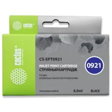 Чернильный картридж Cactus CS-EPT0921 (черный; 8стр; 8мл; Stylus C91, CX4300, T26, T27, TX106, TX109, TX117, TX119) [CS-EPT0921]