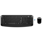 Клавиатура и мышь HP и 3ML04AA Wireless Keyboard and Mouse 300 Black USB (радиоканал, классическая мембранная, 114кл, светодиодная, кнопок 3, 1600dpi)