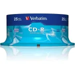 Диск CD-R Verbatim (0.68359375Гб, 52x, cake box, 25)