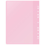Папка-скоросшиватель Silwerhof 255120-03 (A4, прозрачный верхний лист, полипропилен, 10 вкладышей, боковая перфорация, розовый)