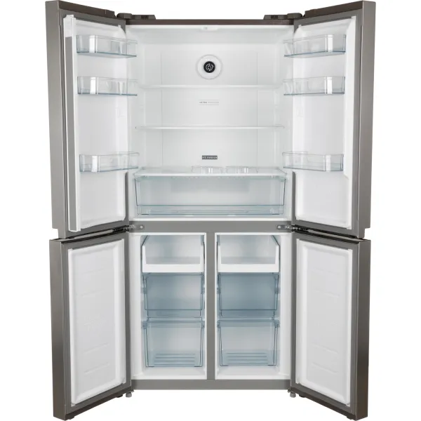 Холодильник Бирюса CD 466 I (No Frost, A, 3-камерный, Side by Side, объем 450:297/153л, инверторный компрессор, нержавеющая сталь)