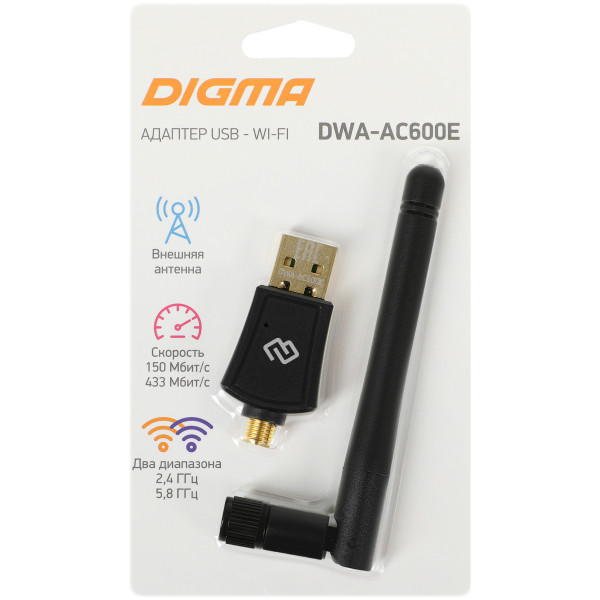 Сетевой адаптер DIGMA DWA-AC600E