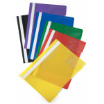 Папка-скоросшиватель Бюрократ -PS-V20RED (A4, прозрачный верхний лист, пластик, карман для визиток, красный)