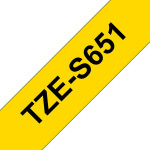 Наклейка ламинированная повышенной адгезии TZ-ES651 (24 мм черн/желт)