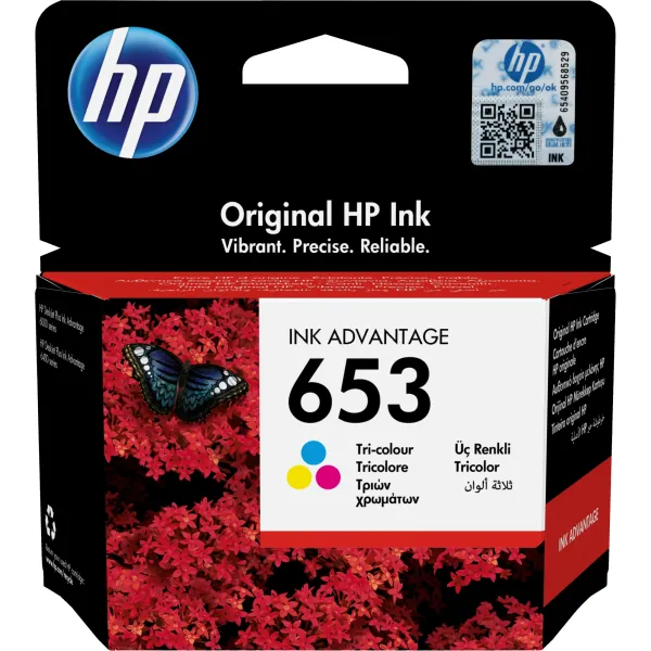 HP 653 (многоцветный; 200стр; DeskJet Plus Ink Advantage 6075, 6475)