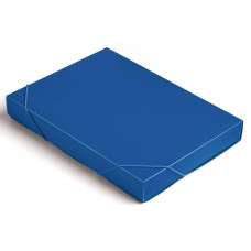 Папка-короб Бюрократ -BA40/07BLUE (A4, пластик, толщина пластика 0,7мм, на резинке, ширина корешка 40мм, синий) [BA40/07BLUE]