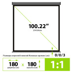 Экран Cactus Wallscreen CS-PSW-180X180-SG (настенно-потолочный, 100,22
