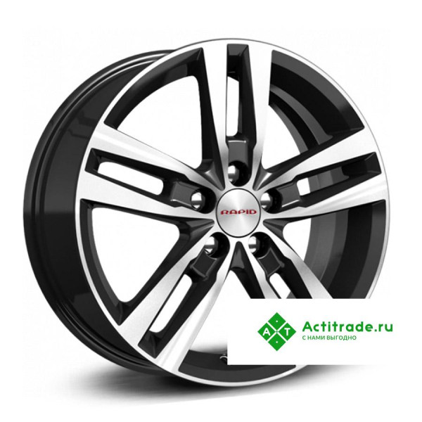 КиК Rassvet KC868 R16/6.5J PCD 5x114,3 ET 45 ЦО 67,1 черный глянцевый с полированной лицевой поверхностью