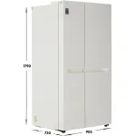 Холодильник LG GC-B257KEHW (No Frost, A+, 2-камерный, Side by Side, объем 703:432/271л, инверторный компрессор, бежевый)