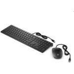 Клавиатура и мышь HP и 4CE97AA Wired Keyboard and Mouse 400 Black USB (классическая мембранная, 104кл, светодиодная, кнопок 3)