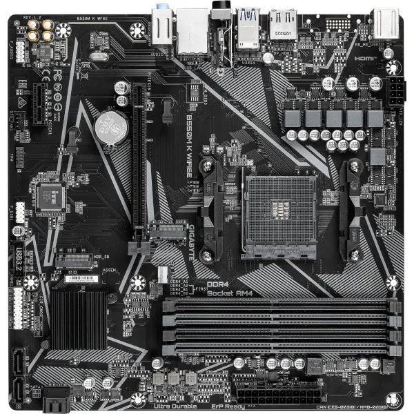 Материнская плата Gigabyte B550M K WF6E (AM4, 4x, microATX, RAID SATA: 0,1,10)