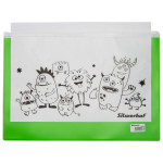 Папка на молнии ZIP Silwerhof Monsters 255192 (A4, пластик, молния белый)