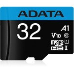 Карта памяти microSDHC 32Гб ADATA (Class 10, 10Мб/с, UHS-I U1, адаптер на SD)