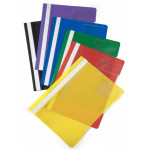 Папка-скоросшиватель Бюрократ PS-V20BLU (A4, прозрачный верхний лист, пластик, карман для визиток, синий)