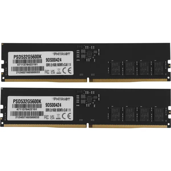 Память DIMM DDR5 2x16Гб 5600МГц Patriot (44800Мб/с, CL46, 288-pin)