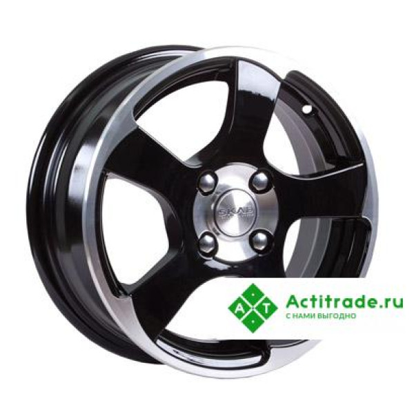Скад Акула R16/6J PCD 4x100 ET 50 ЦО 60,1 черный с полированной лицевой поверхностью