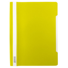 Папка-скоросшиватель Бюрократ Люкс -PSL20YEL (A4, прозрачный верхний лист, пластик, желтый)
