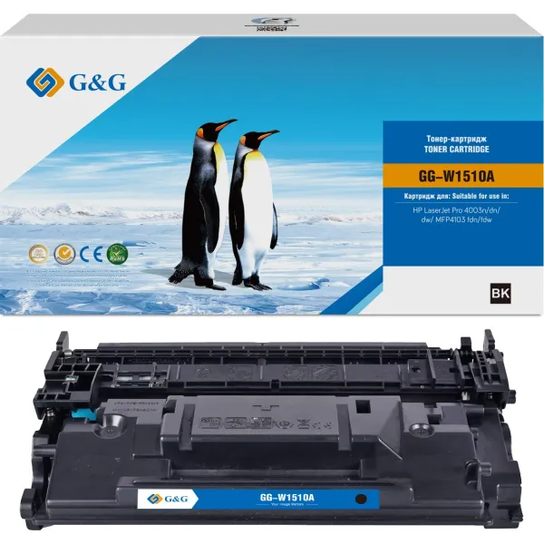 Тонер-картридж G&G GG-W1510A (черный; 3050стр; LJ Pro 4003n, dn, dw, MFP4103 fdn, fdw)