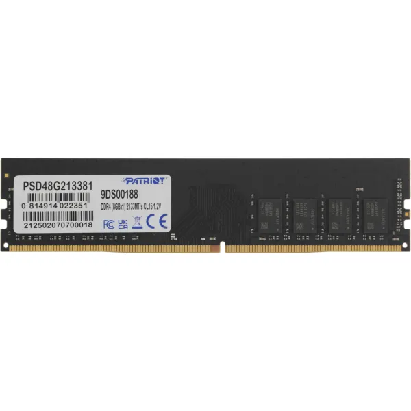 Память DIMM DDR4 8Гб 2133МГц Patriot (17000Мб/с, CL15, 288-pin, 1.2 В)