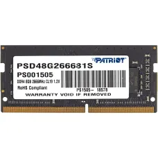Память SO-DIMM DDR4 8Гб 2666МГц Patriot Memory (21300Мб/с, CL19, 260-pin, 1.2 В) [PSD48G266681S]